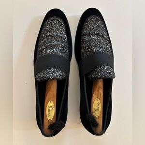 Saks Fifth Avenue - Men’s Glitter Black Velvet Loafers (Sz 12)